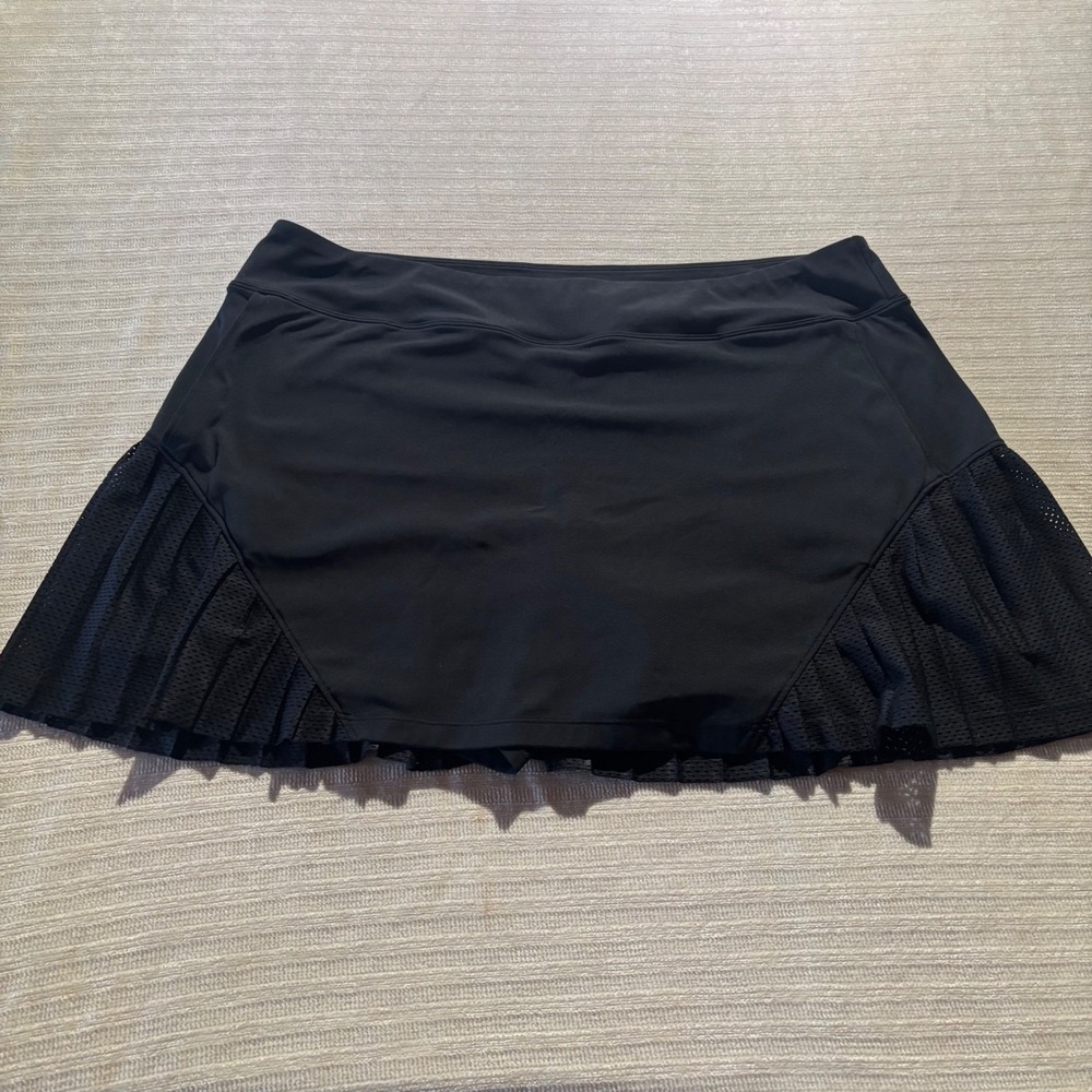 Under Armour HeatGear Black Pleated Mesh Athletic Skort XL NMSOR2P601119